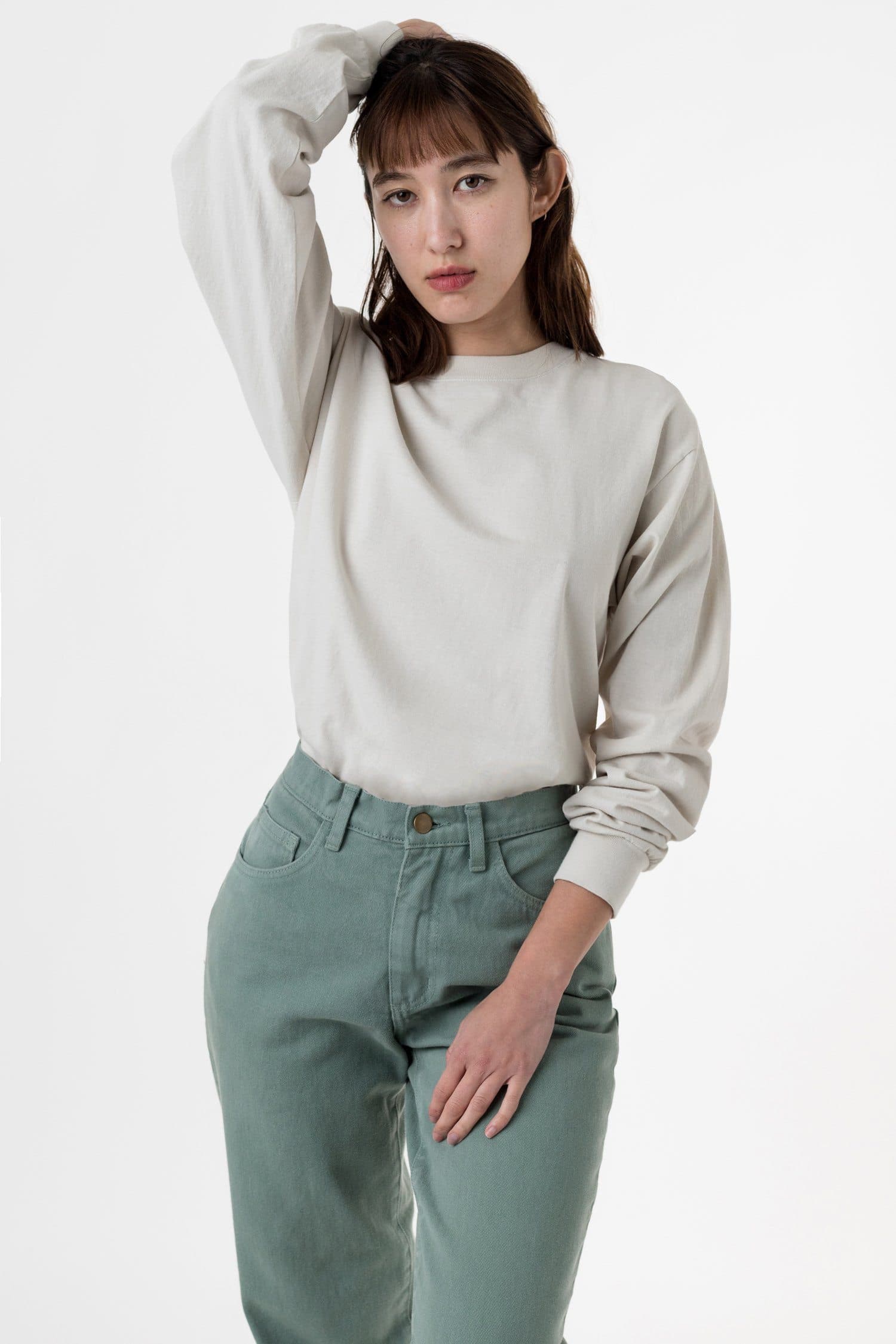 1807GD Mix - 6.5oz Long Sleeve Garment Dye Crew Neck T-Shirt - Image 11