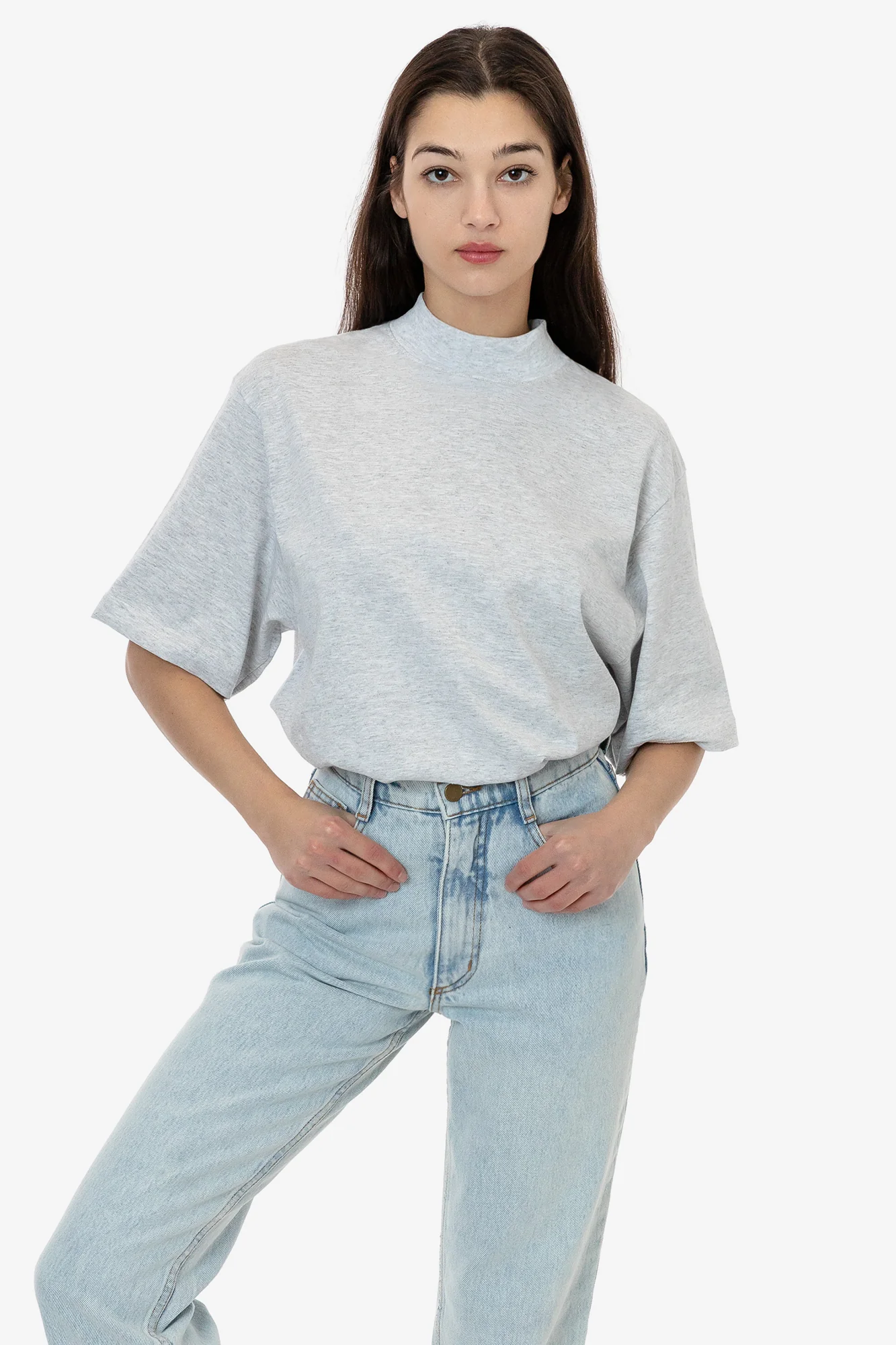 1825GD - Oversized Short Sleeve High Mockneck T-shirt - Image 12