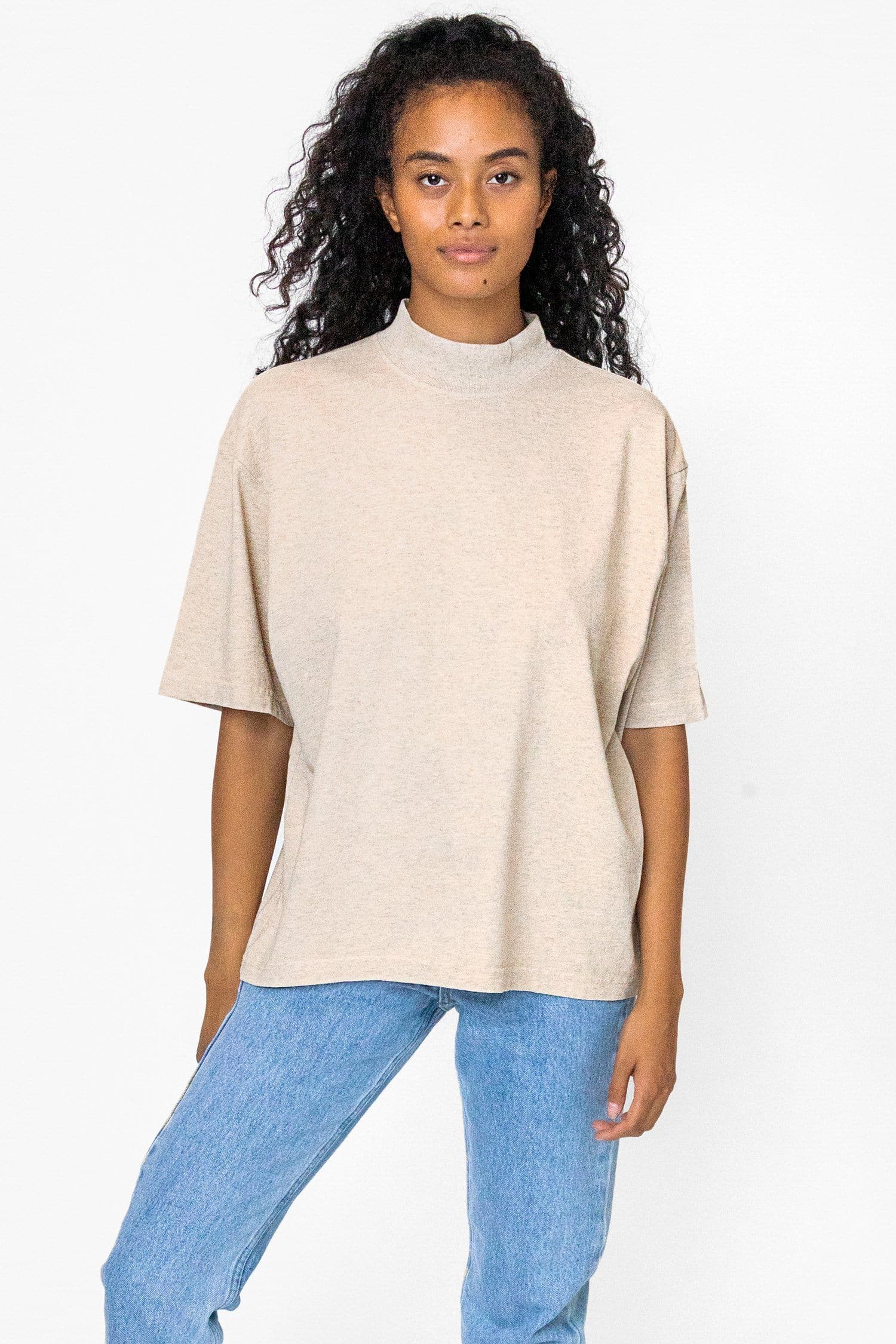 1825GD Unisex - Oversized Short Sleeve High Mockneck T-shirt - Image 14