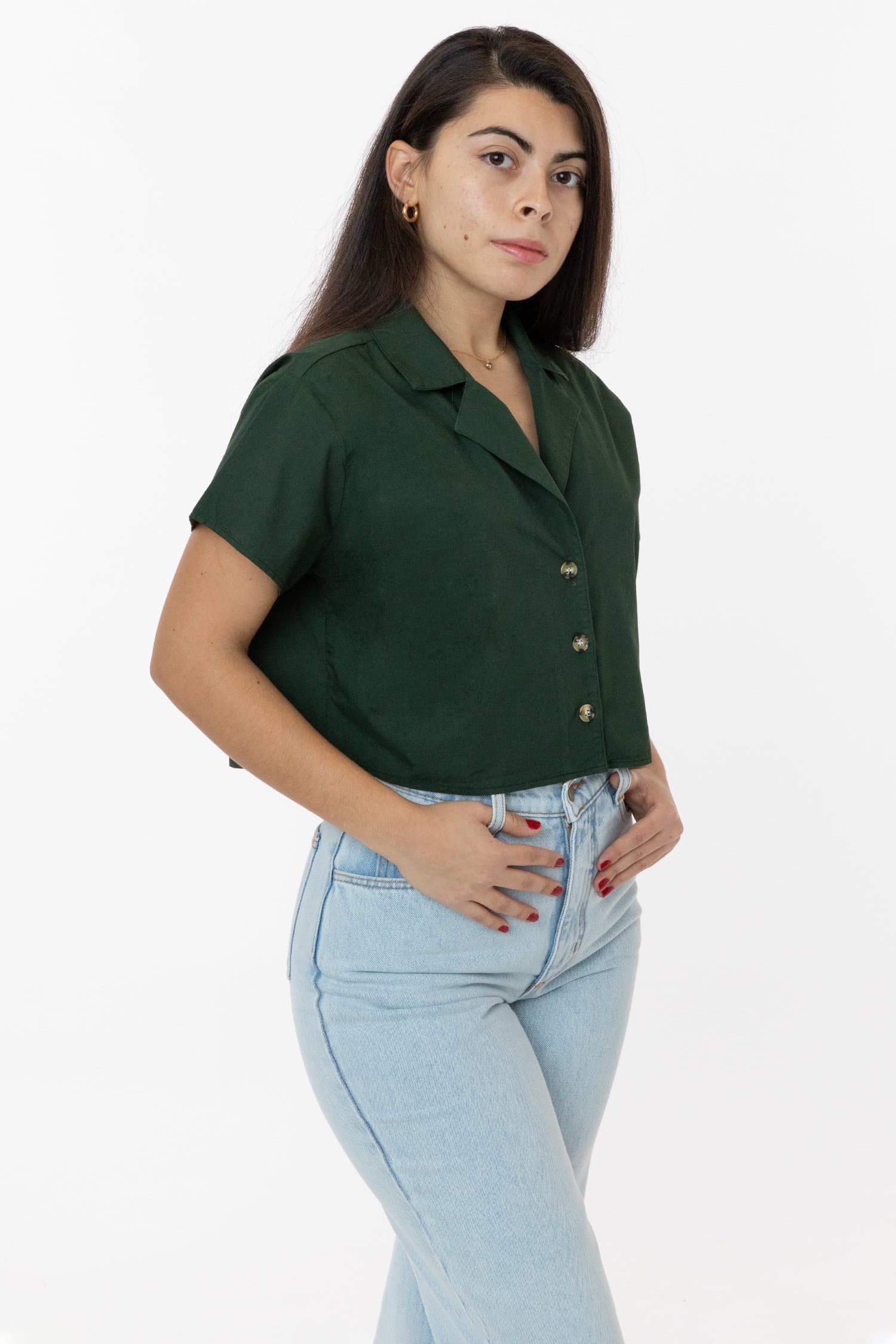 RCP315GD - Boxy Cropped Camp Collar Shirt - Image 7