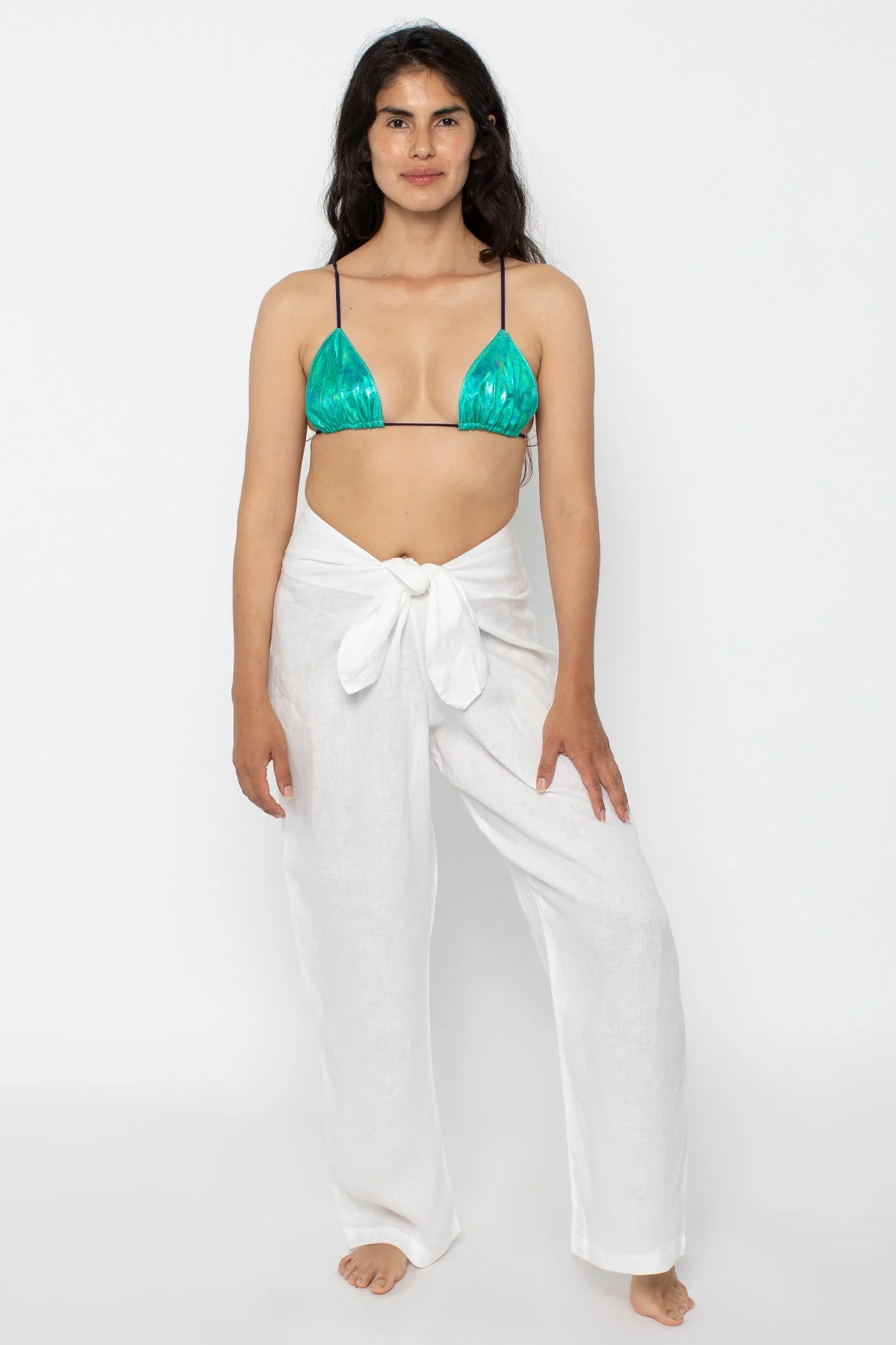 RLIN325 - Linen Tie Front Pants - Image 5